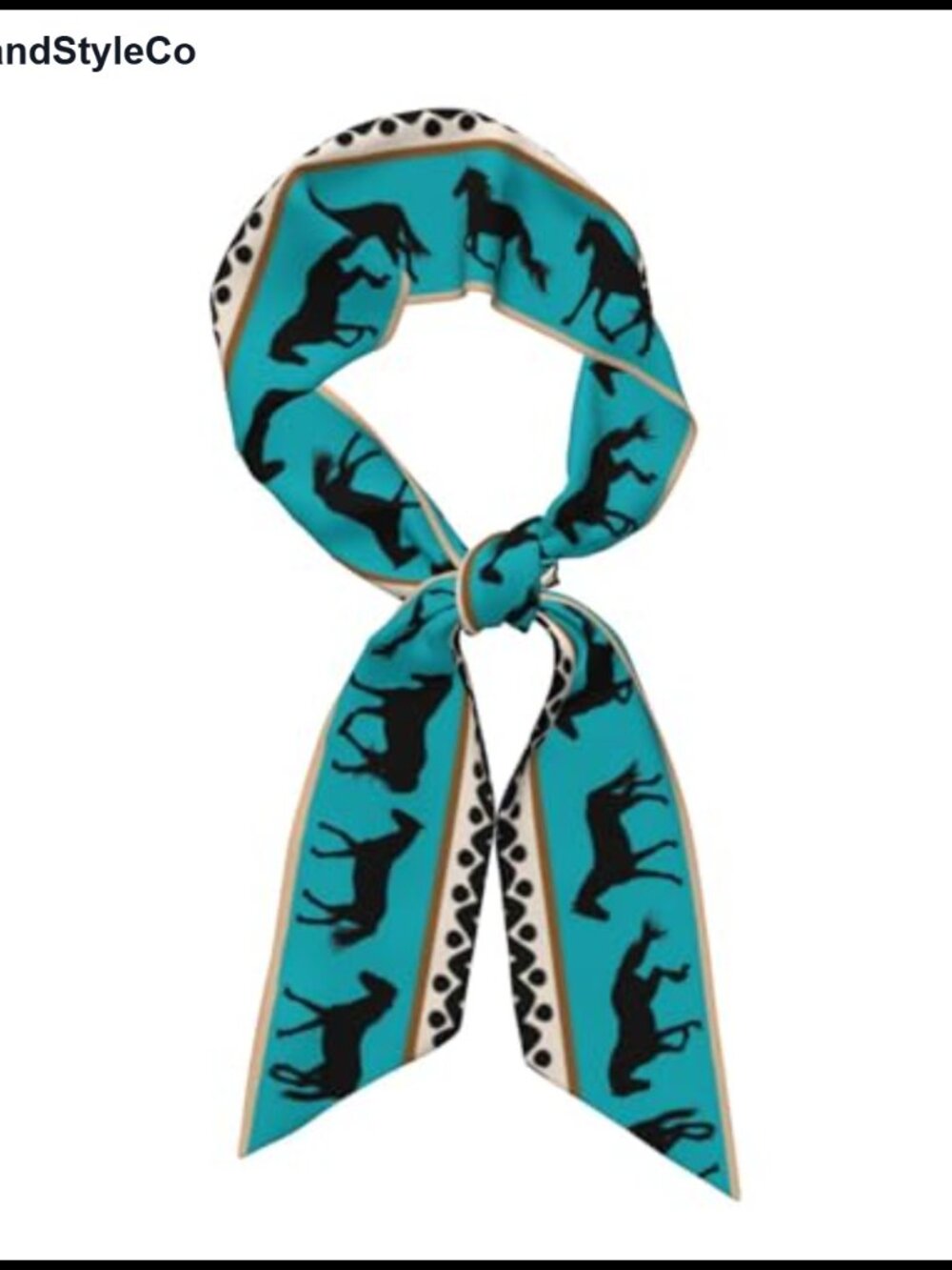 Silk Polyester Scarf Wrap Neck Hair Bag Handle Accessory